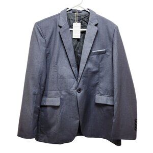 Mens Grey Single-Breasted Blazer Jacket Mylldey Size L Button Cuffs Pockets